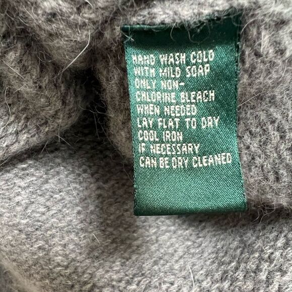 Ralph Lauren Exclusive Hand Knit Wool Angora Sweater Gray Size XL - Picture 9 of 11
